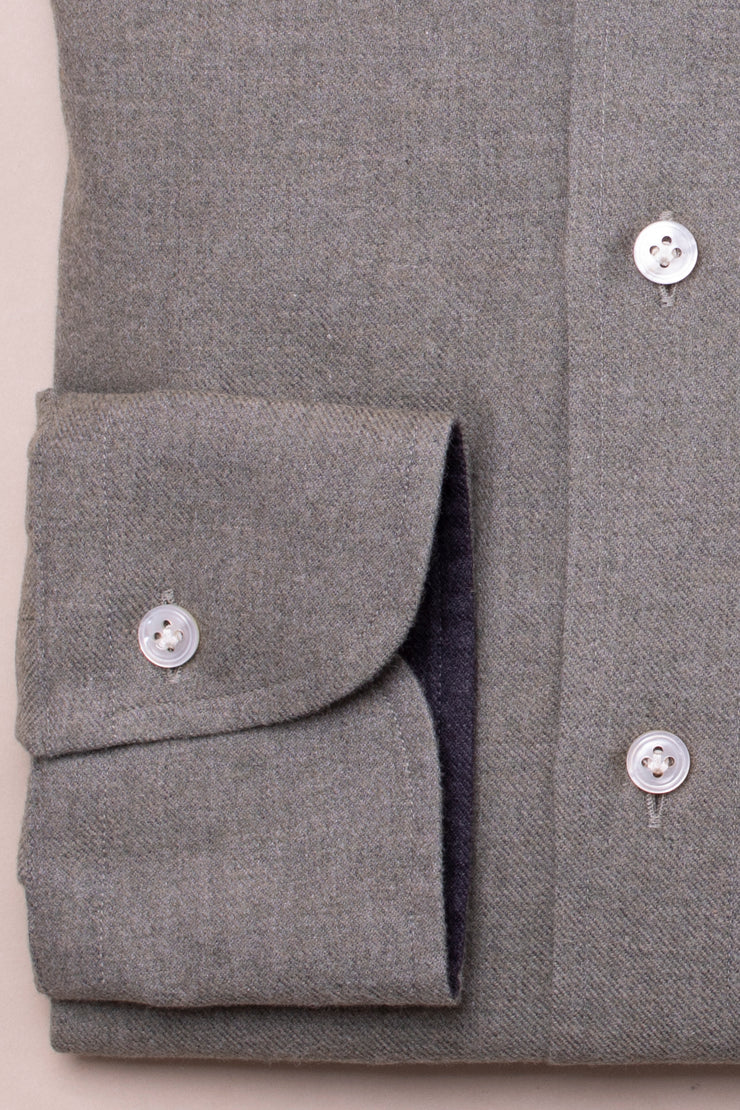 Soft Grey Brushed Cotton Shirt