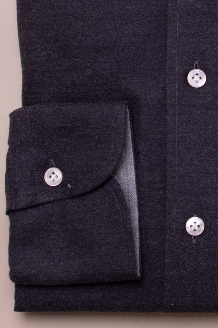 Dark Grey Brushed Cotton Shirt
