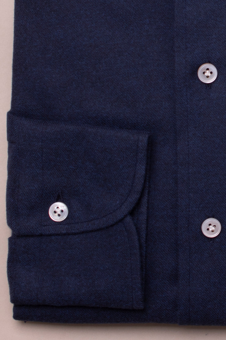 Petrol Blue Brushed Cotton Shirt