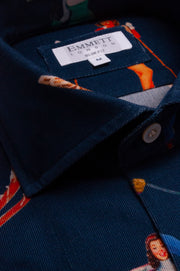 Navy Skier Printed Shirt