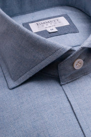 Soft Blue Brushed Cotton Shirt