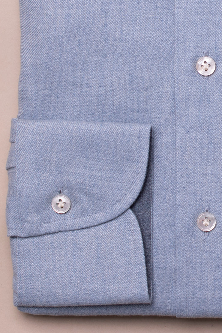 Soft Blue Brushed Cotton Shirt