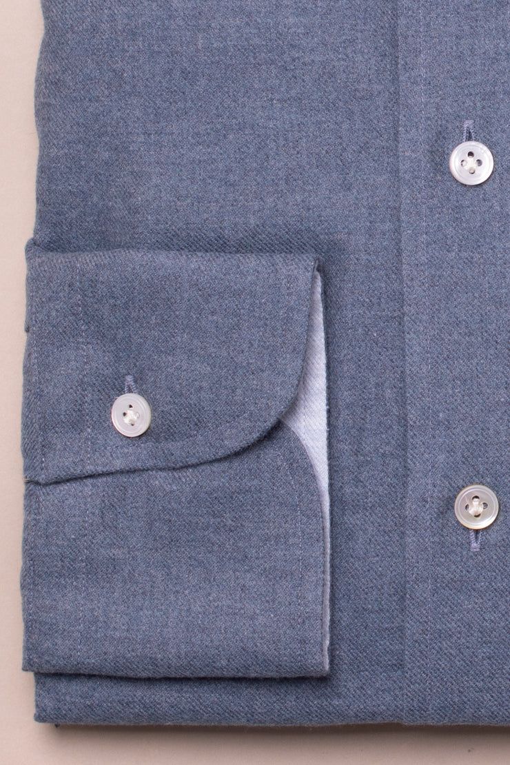 Denim Blue Brushed Cotton Shirt
