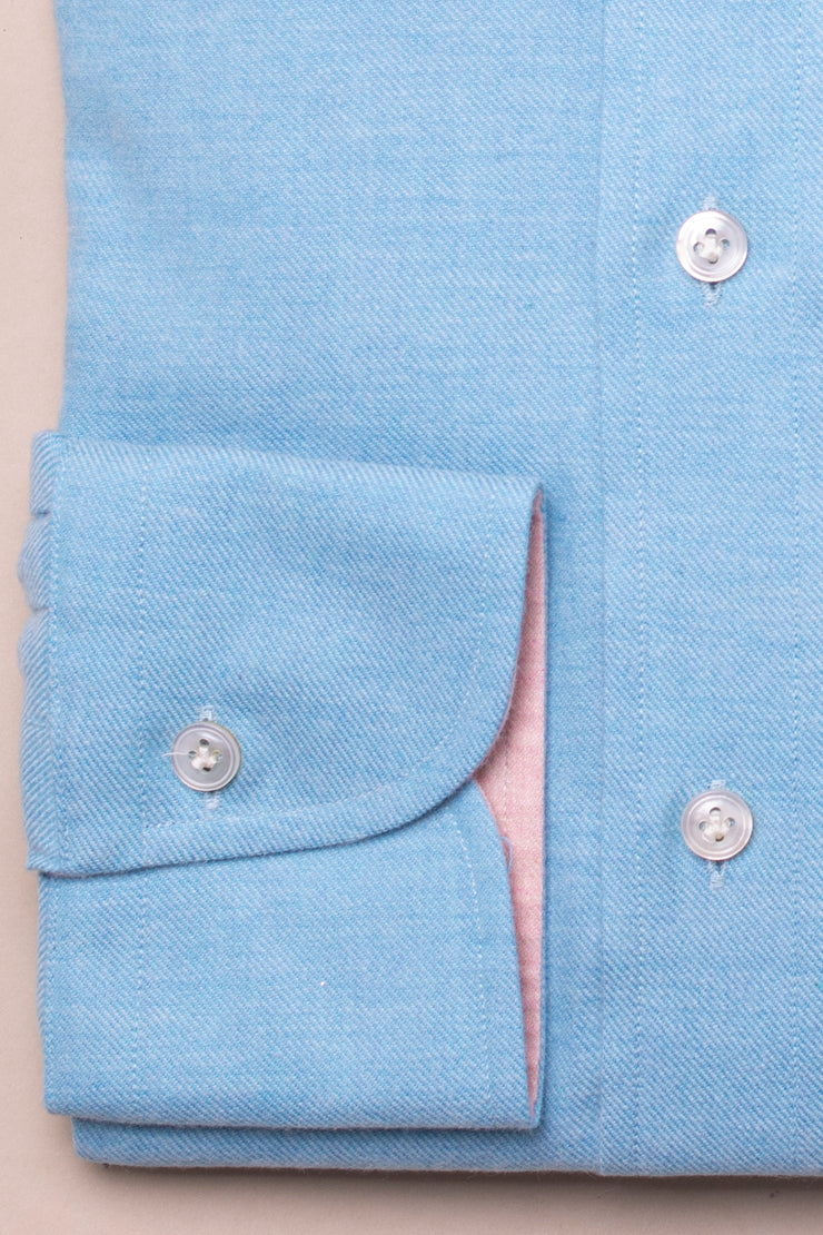 Bright Blue Brushed Cotton Shirt