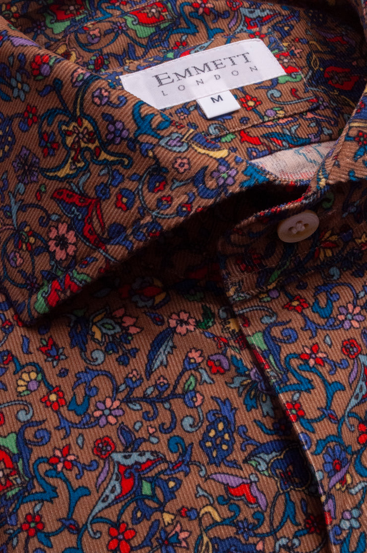 Multi Autumnal Floral Cord Shirt