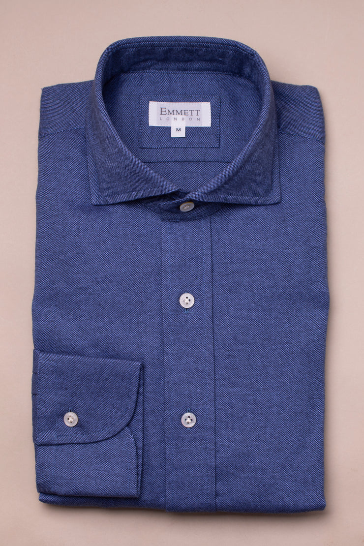 Mid Blue Super Soft Brushed Cotton Shirt