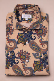 Blue Paisley Printed Cord Shirt