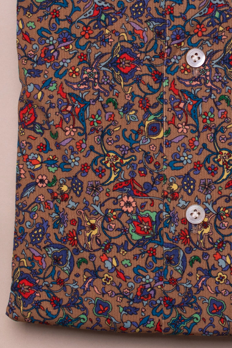 Multi Autumnal Floral Cord Shirt