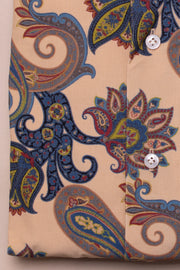Blue Paisley Printed Cord Shirt
