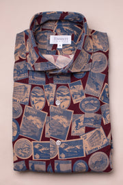 Dark Poster Printed Cord Shirt