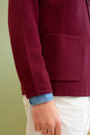 Burgundy Merino Wool Knitted Jacket