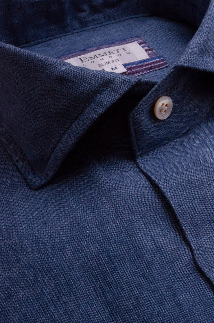 Mid Blue Linen Shirt