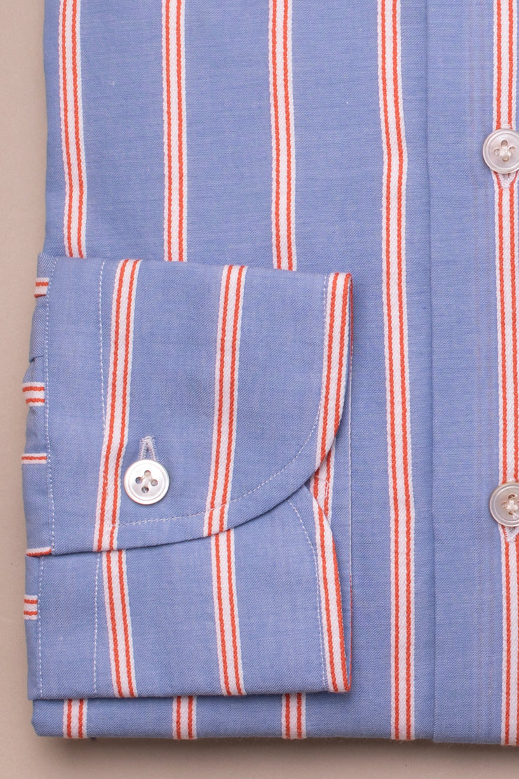 Light Blue With Orange Stripe Shirt