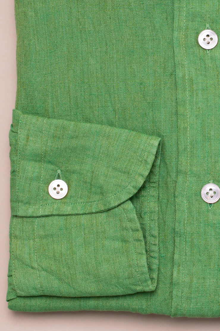 Green Linen Shirt Shirt