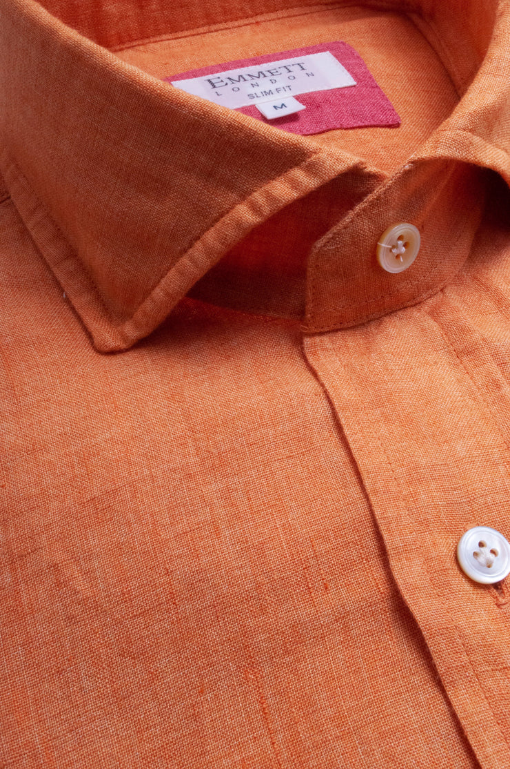Orange Linen Shirt