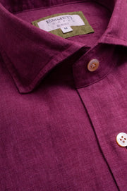 Dark Pink Linen Shirt