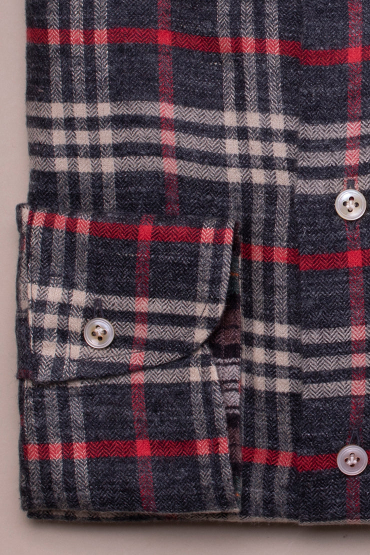 Winter Checked Brushed linen  Shirt