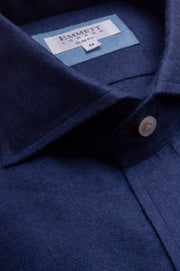 Navy brushed Linen Shirt