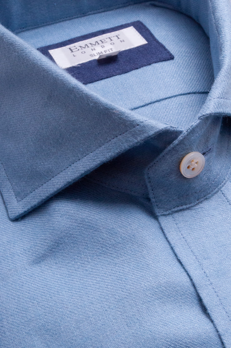 Light Blue Brushed Linen Shirt