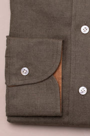Green Brushed Linen Shirt