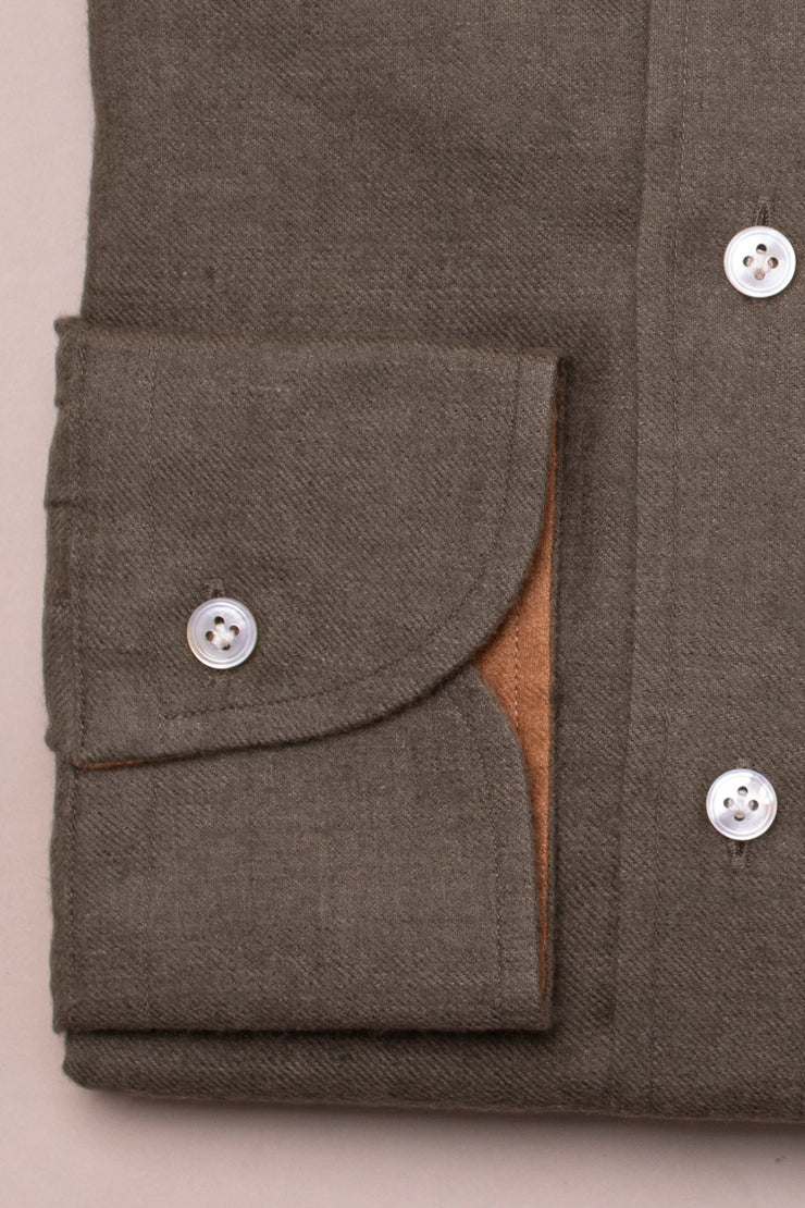 Green Brushed Linen Shirt