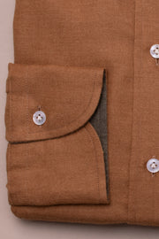 Brown Brushed Linen Shirt
