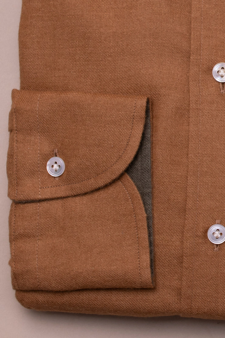 Brown Brushed Linen Shirt