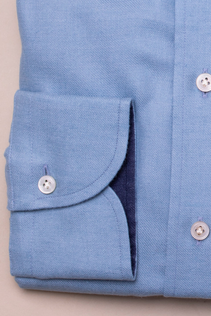Light Blue Brushed Linen Shirt