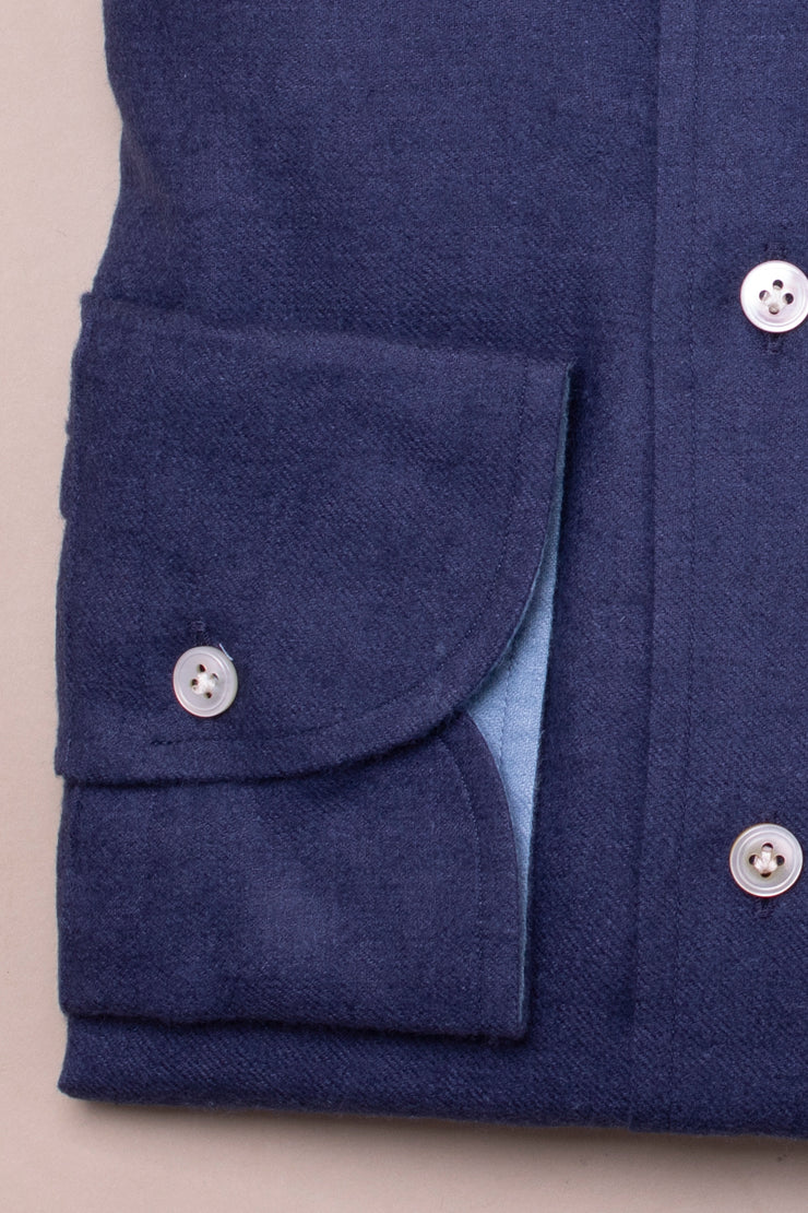 Navy brushed Linen Shirt
