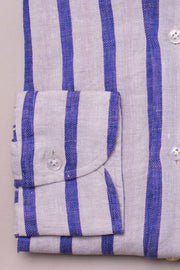 Purple Linen Stripe Shirt