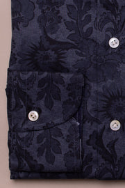 Blue Flower Print Shirt