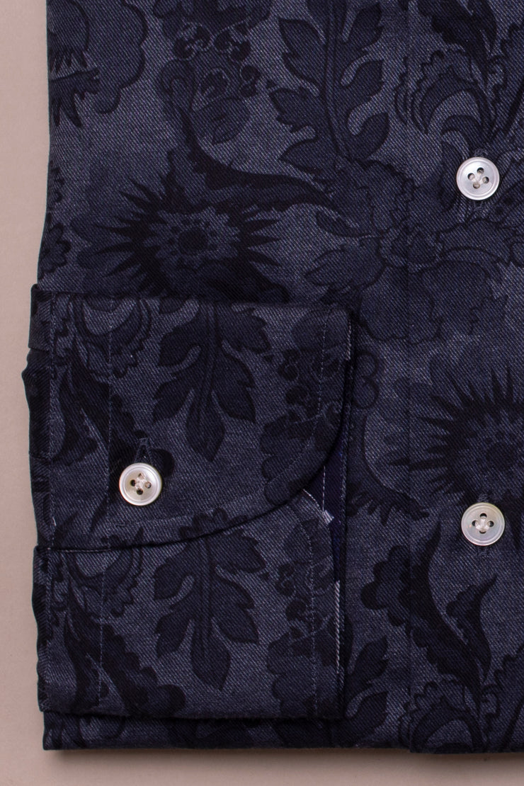 Blue Flower Print Shirt