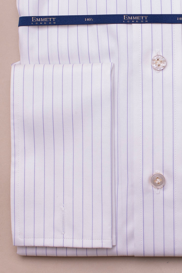 Fine Blue On White 140s Shirt
