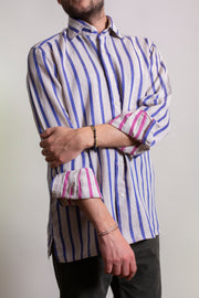 Purple Linen Stripe Shirt