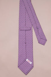Pink Oval Chain Silk Tie