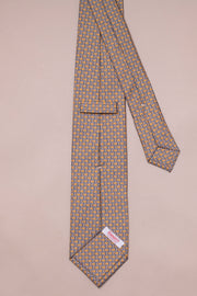 Yellow Oval Chain Silk Tie