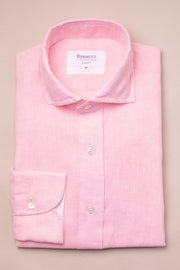 Pink Textured Linen Shirt