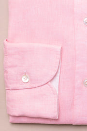 Pink Textured Linen Shirt