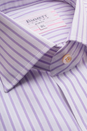 Thin Lilac And White Striped Shirt