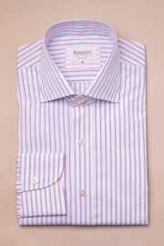 Thin Lilac And White Striped Shirt