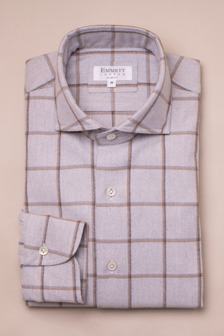 Soft Grey Checked Shirt