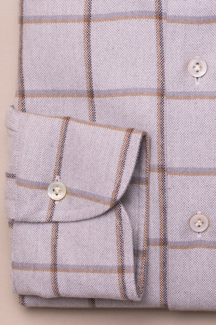 Soft Grey Checked Shirt