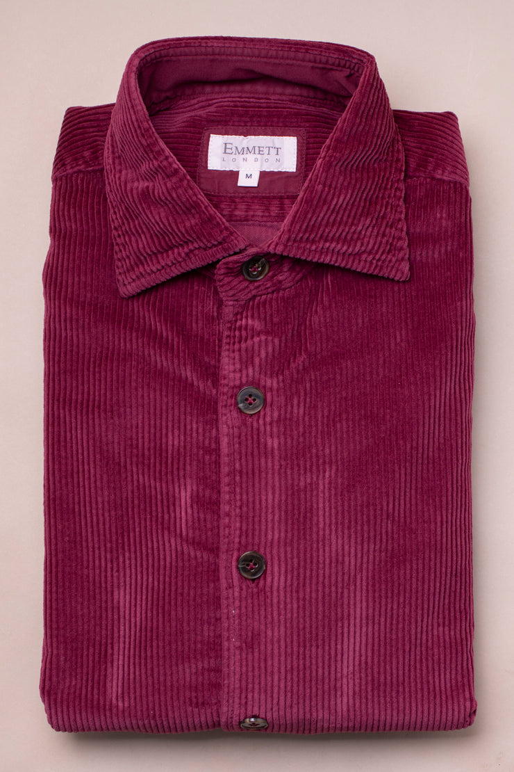 Burgundy Wide Cord Shirt