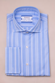 Mixed White On Blue Striped Shirt