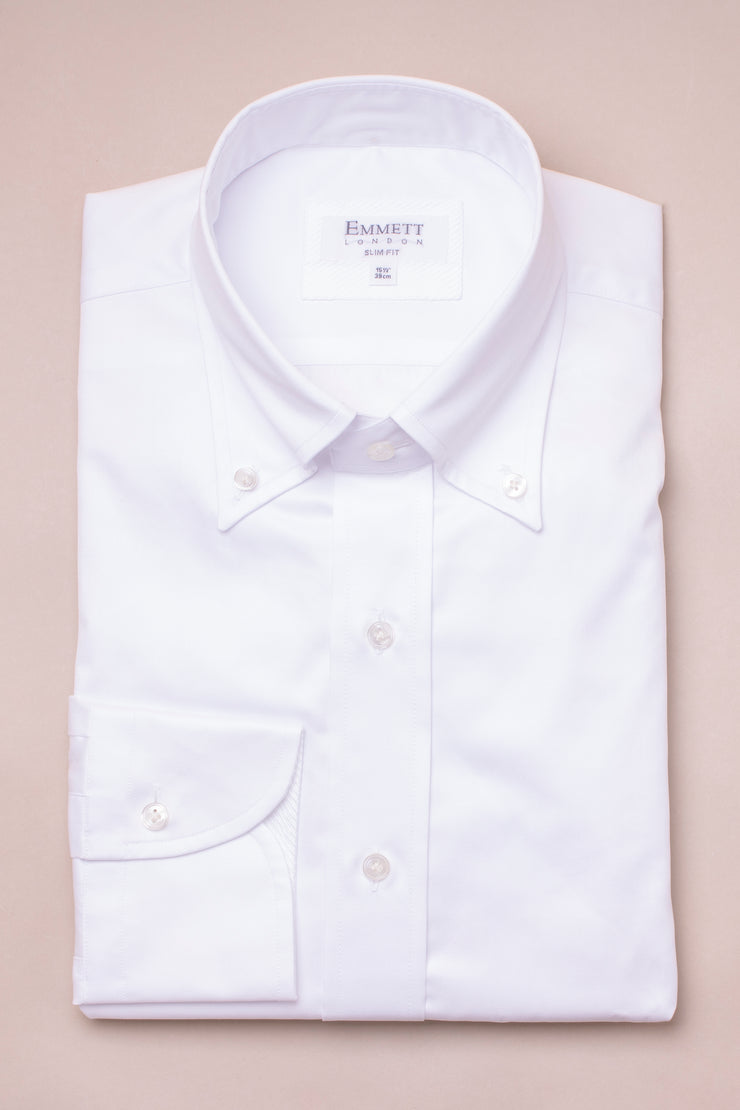 White Twill Button Down Shirt