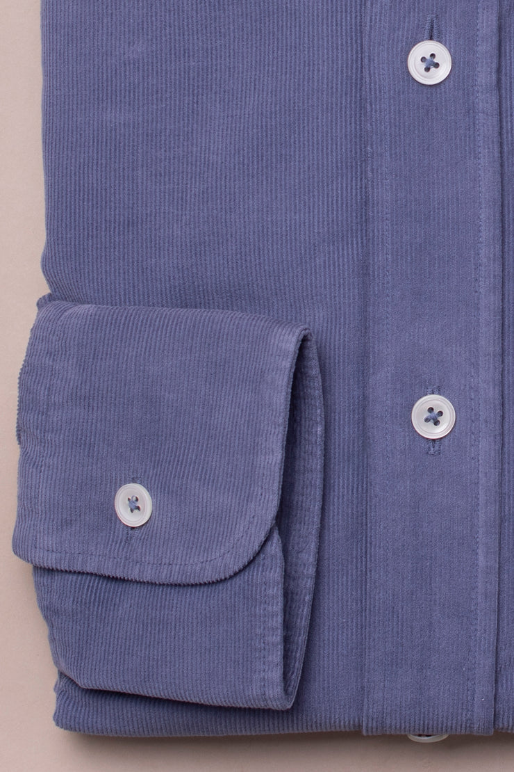 Military Blue Baby Cord Shirt