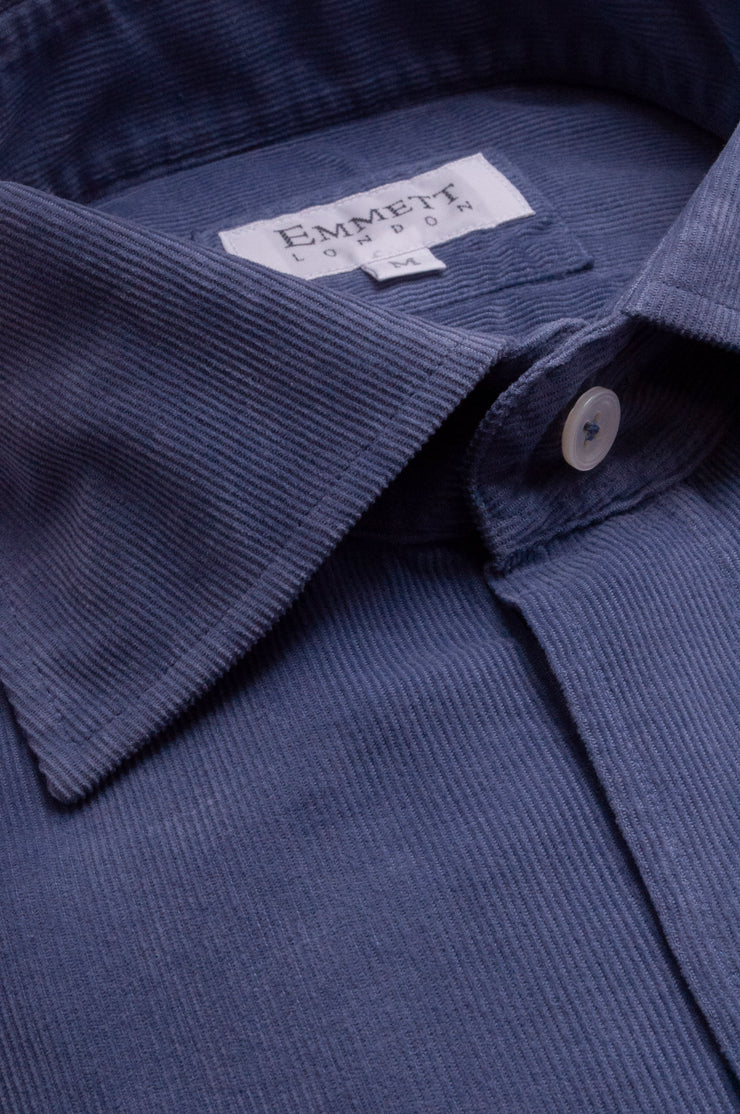 Military Blue Baby Cord Shirt