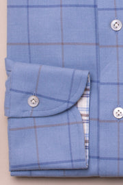 Blue Window Pane Check Shirt