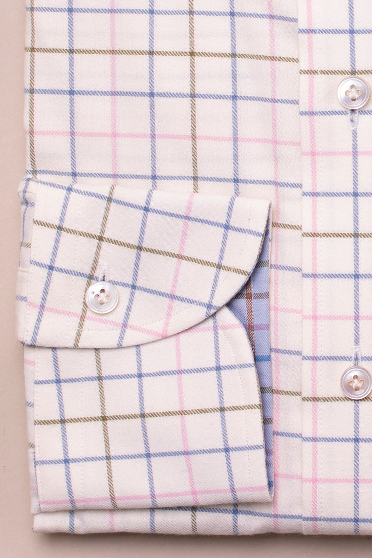 White And Blue Country Check Shirt