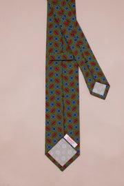 Green And red Silk Design Tie